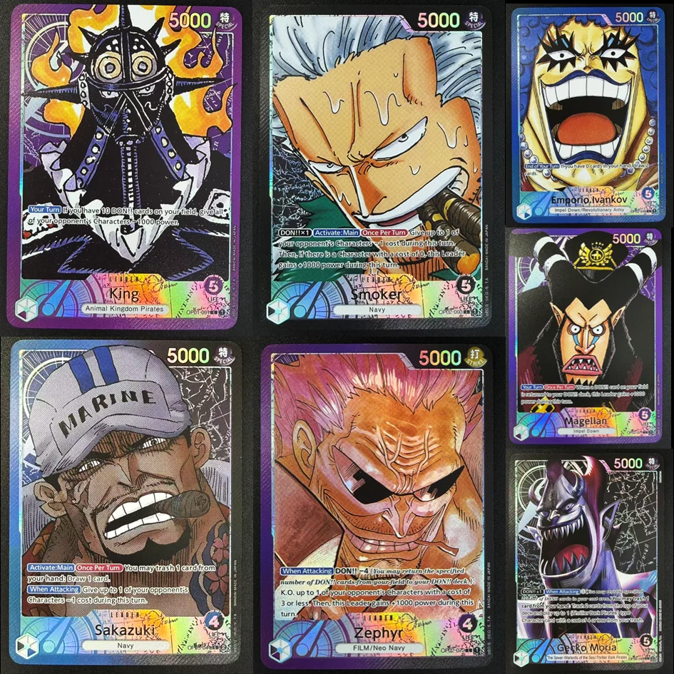 OPCG Leader DIY Parallel Art: Sakazuki, Gecko Moria, Smoker & King | Powerful Meta Leaders | One Piece TCG | U-PICK