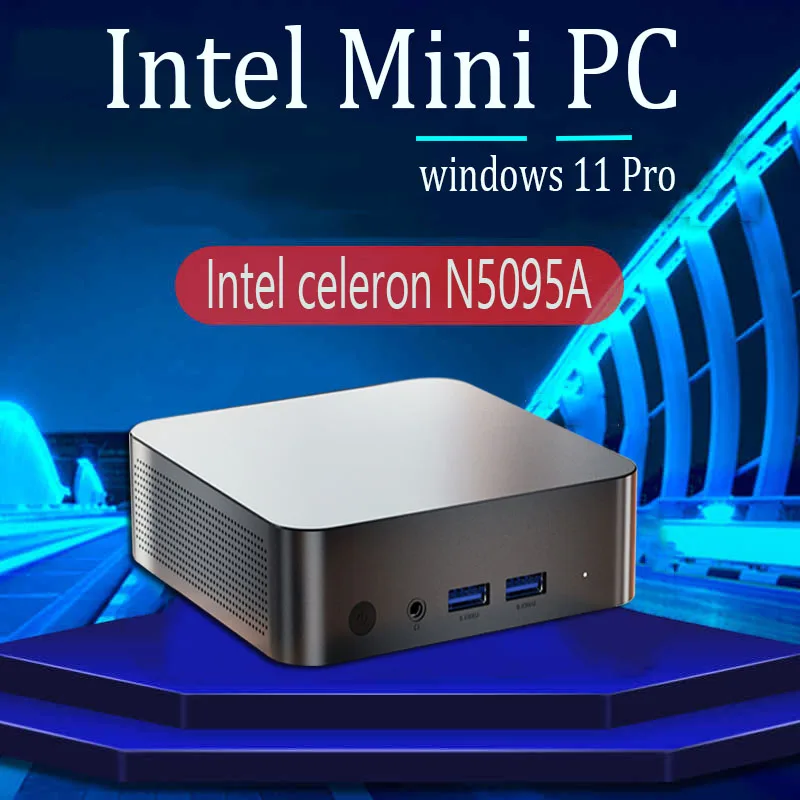 Portable Mini PC Gamer Intel celeron N5095A Mini PC Computer Windows 11 16GB DDR4 512GB 1TB SSD 1000M Ethernet Gaming PC Desktop