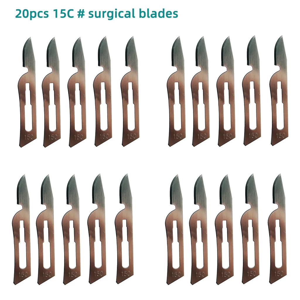 Hochscharfe sterile chirurgische Klinge aus Kohlenstoffstahl – für zahnärztliche Ästhetik, Gravuren, Tierdissektion, Modellbau und Brotöffnung – Detail 24