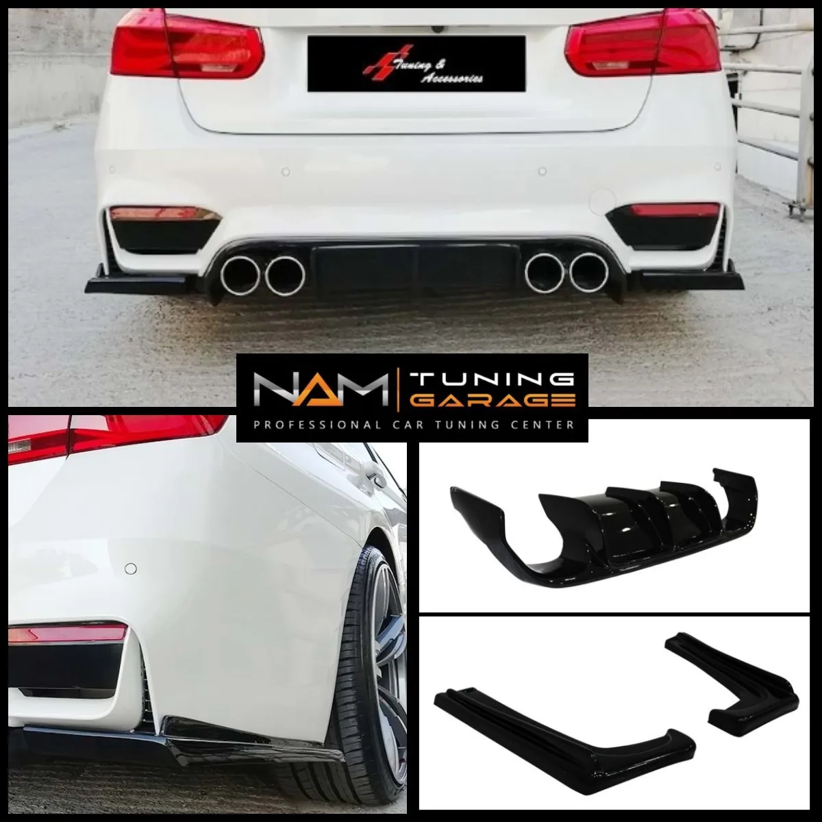 

For BMW F30 3 Vorstainer Car Rear Bumper Lip Diffuser Spoiler Rear Side Splitters Flaps Flaps Protector Chassis Spoiler Bodykit