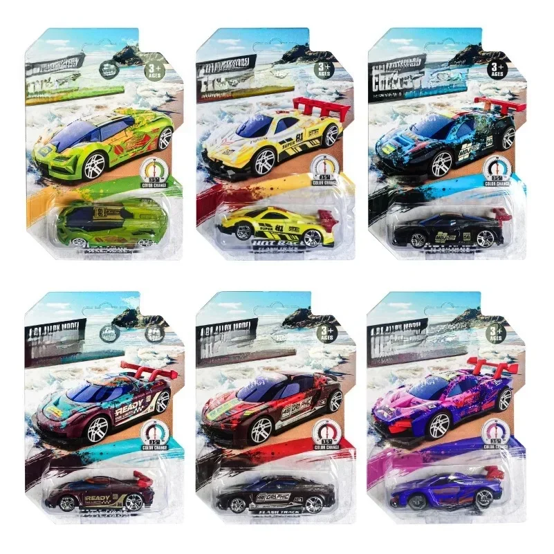 Modèle de voiture de course magique à couleur changeante 1:64, inertie sensible à la température, jouets résistants aux chocs, cadeau Durable pour garçons