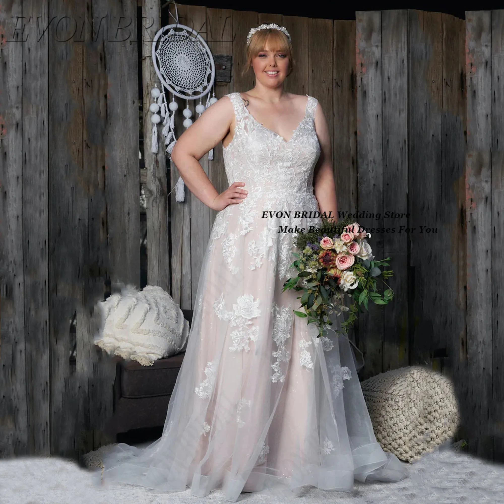 

Plus Sizes Bride Dresses For Civil Wedding Soft Tulle Wedding Dresses Train Appliques Vestidos De Novia EVON BRIDAL Customized