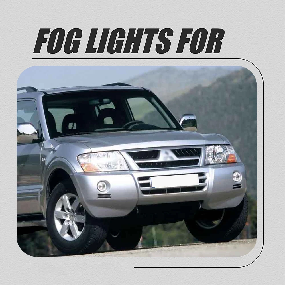 Front Bumper Fog Lamp Upgrade Kit FOR Mitsubishi Pajero 2004 2005 2006 Version Additional Foglight Set Switch + Wiring