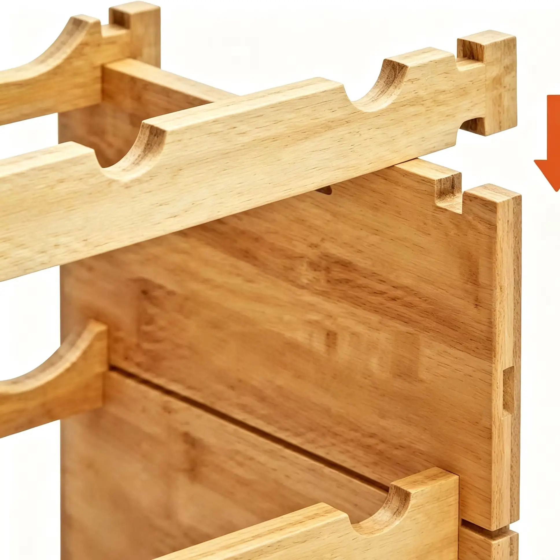 48-Flaschen-Stapelregal, 6-Stufig, Massivholz, Boden/Arbeitsplatte, Küche/Bar/Schrank, Wackelfrei