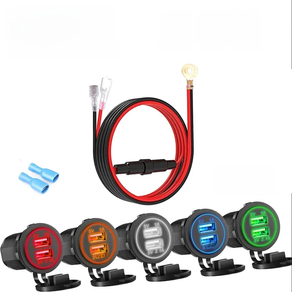 5V 2.1a 12V Dual USB Auto ladegerät mit LED-Panel wasserdichte Netzteil Steckdose für Fahrzeug Boot LKW Motorrad