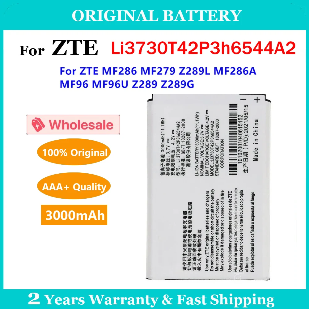 Original Li3730T42P3h6544A2 Battery For ZTE MF286 MF279 MF286A MF96 MF96U Z289 Z289L Z289G T-mobile Sonic 2.0Wifi Router Battery