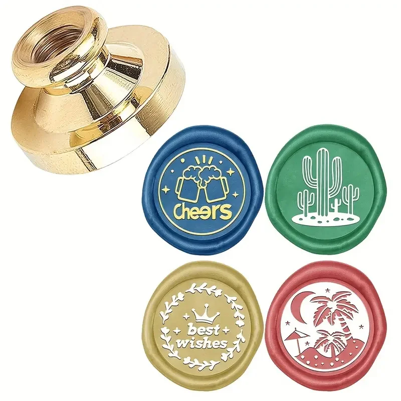 

Wax Seal Stamp Head “ Beer Cheers” Pattern （0.98 Inch）With Handle For Wedding Invitation,Envelope ,Greeting Card Gift Decoration