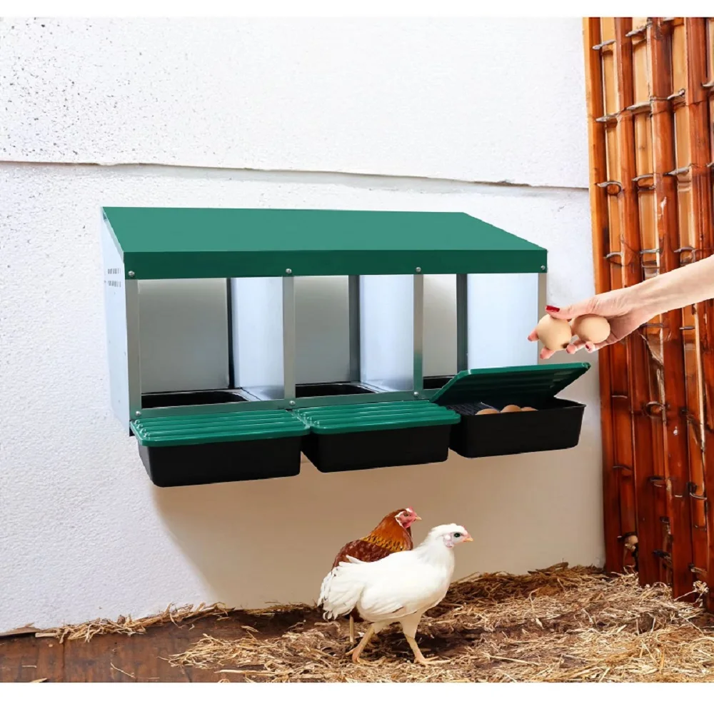 Nid de poulet, boîte à œufs suspendue ou au sol, épaissi, galvanisé, Durable, facile à assembler, poules pondérées, maison à œufs
