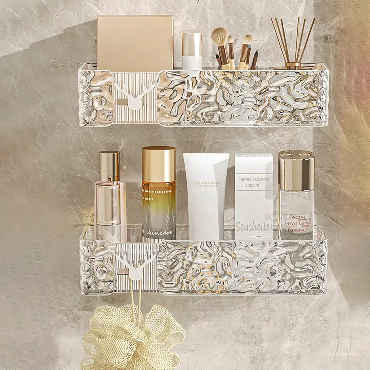 Bathroom Wall Shelf Soap Shampoo Holder Kit 2