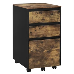 40 x 70 x 40 cm mobiler Aktenschrank für Hebelbogen-Ordner, Büro-Organizer, Aufbewahrung mit 3 Schubladen, Rollen, Rollschrank