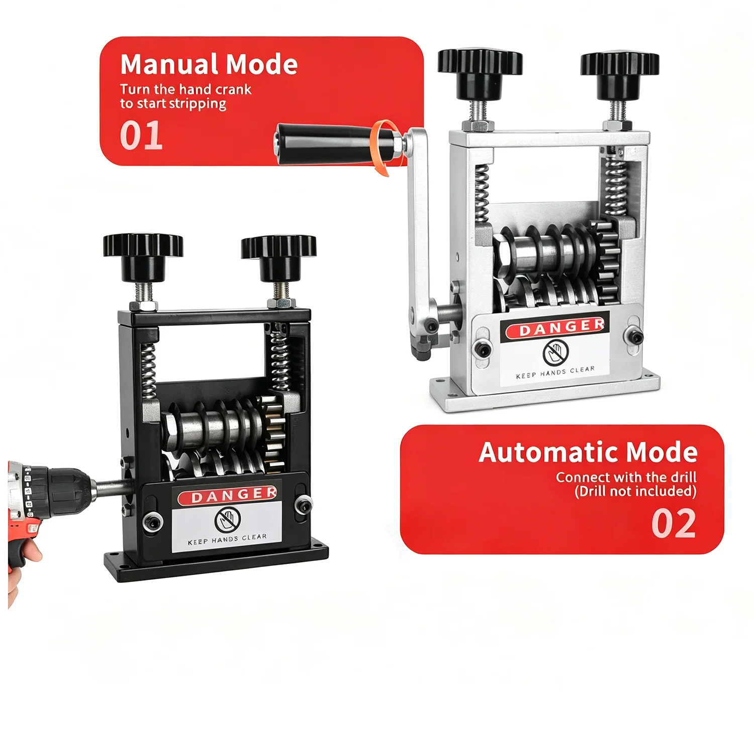Machine à dénuder les fils manuelle et à alimentation par perceuse à 6 canaux, dénudeur de fils en cuivre portable pour le recyclage des câbles usagés 3-17 mm