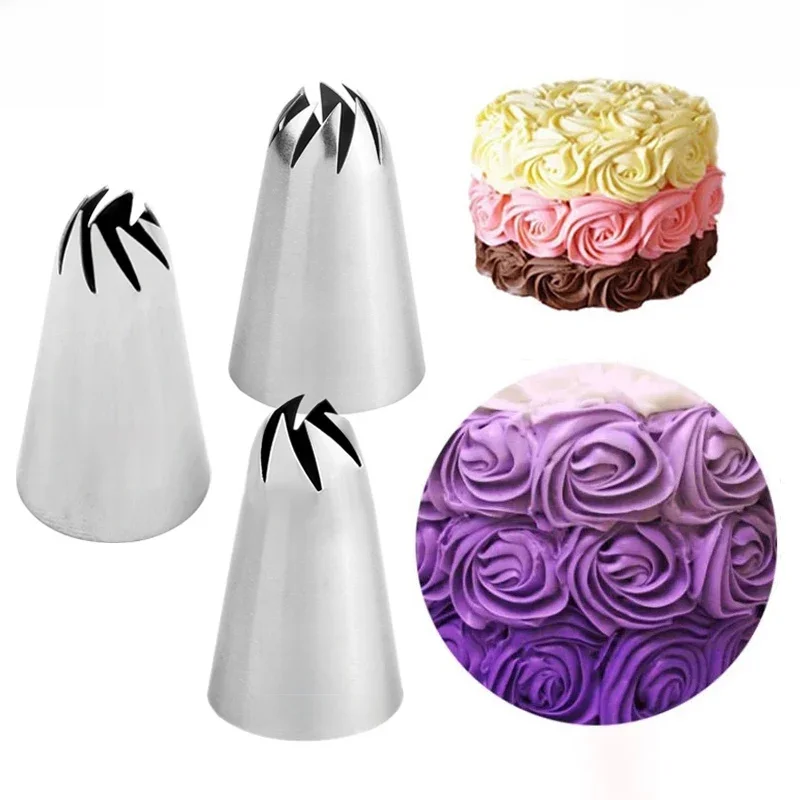Buses de pâtisserie en forme de Rose, outils de décoration de gâteaux, buse de glaçage de fleurs, pointes de crème pour cupcakes, accessoires de cuisson, 1/3 pièces # D72 333 336