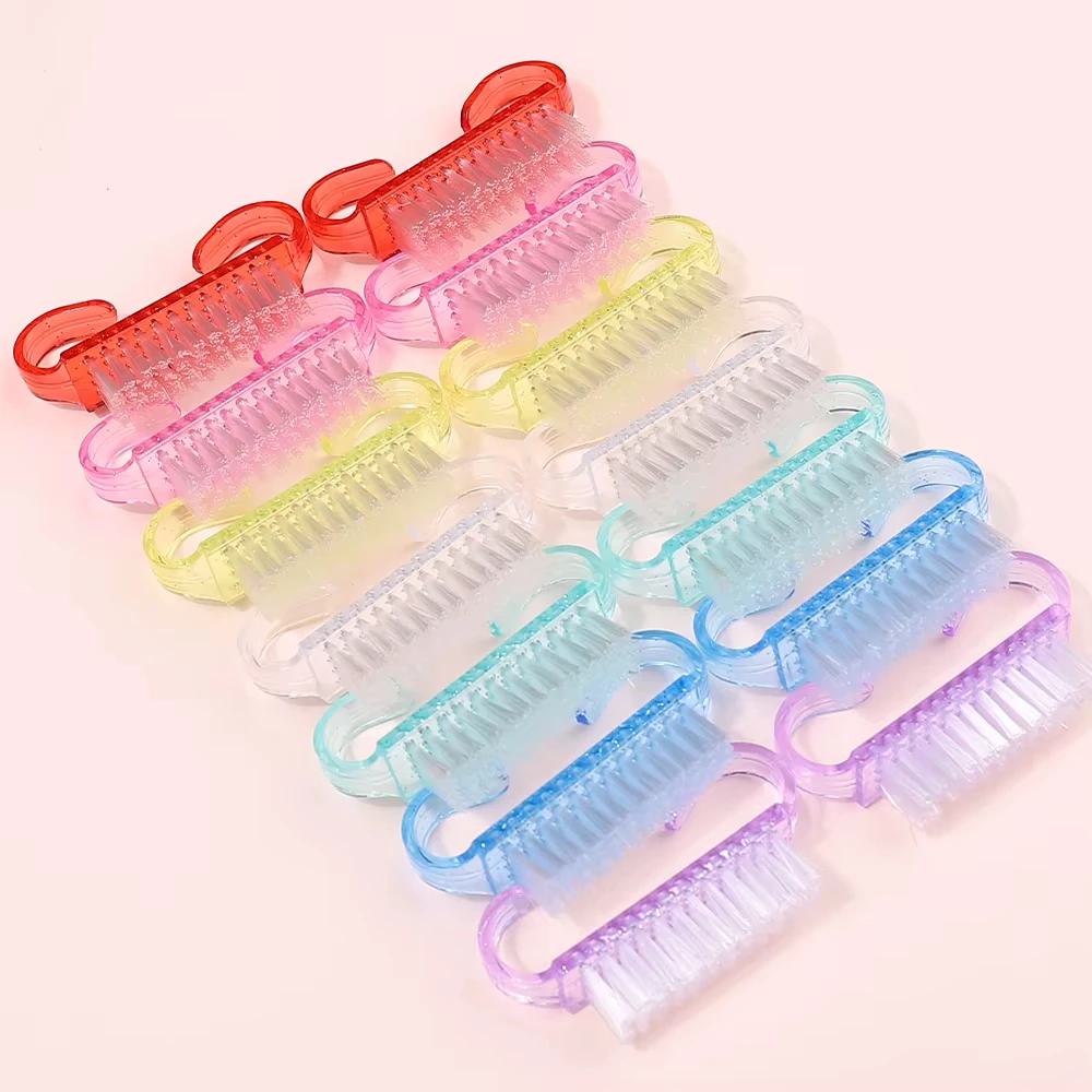 1/21/50 Stuks Plastic Nagelborstels Mix Kleur Nail Hand Schrobben Reinigingsborstel Dust Cleaner Nail Art manicure Soft Remover Gereedschap