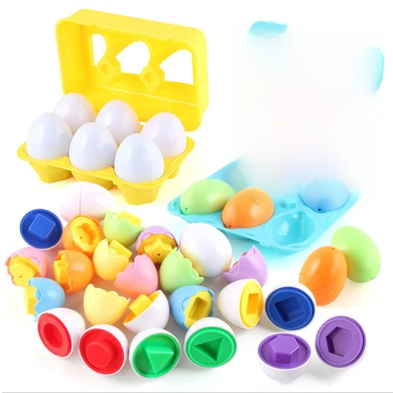 Jouet éducatif d'apprentissage pour bébé, œuf intelligent, jeux de formes, œufs assortis, trieurs Montessori, jouets pour enfants de 2 à 3 et 4 ans