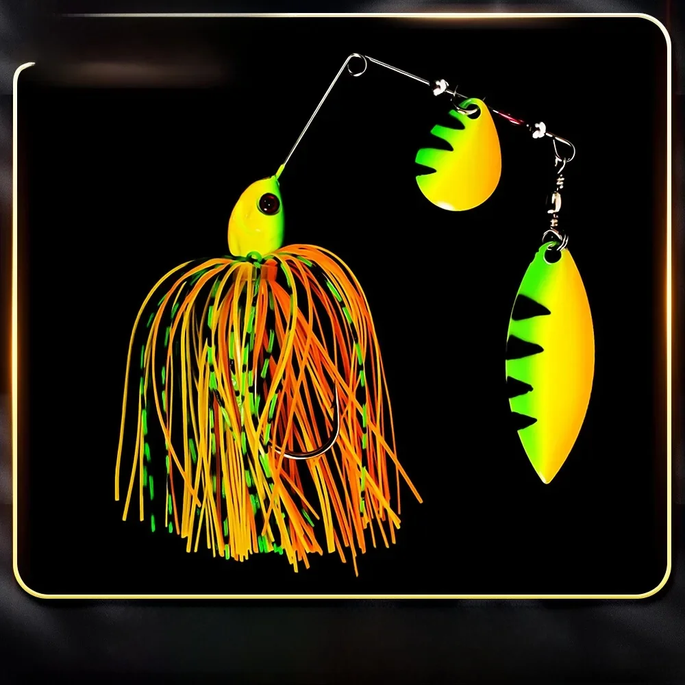 Bazooka 15g Spinnerbait leurre de pêche fil Spinner appât métal Buzzbait Swimbait crochet JIG Kit jupe pêche pour bar brochet hiver