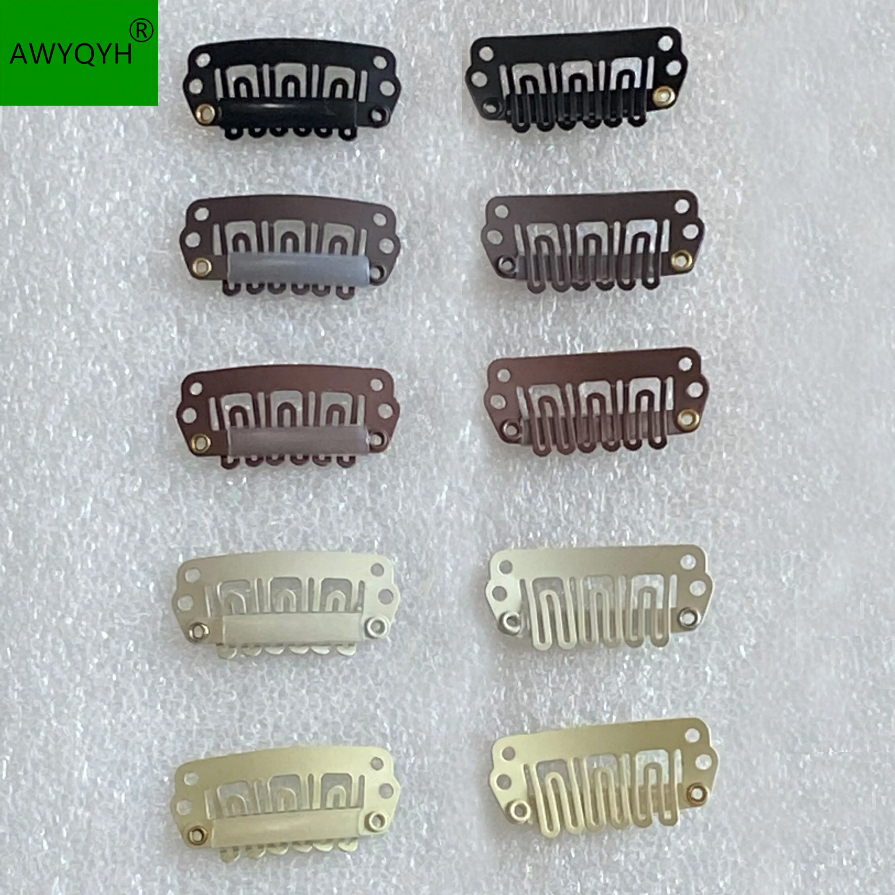 

100 pcs Steel wig clip 2.8 cm 6 teeth U-Shap metal hair clips hair extension tools wig clips