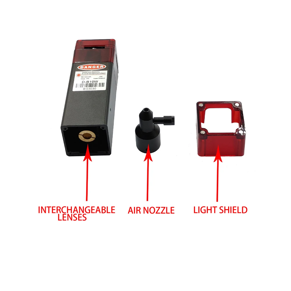 Air assist 10W engraving laser module fast axis compression spot, high-power laser cutting