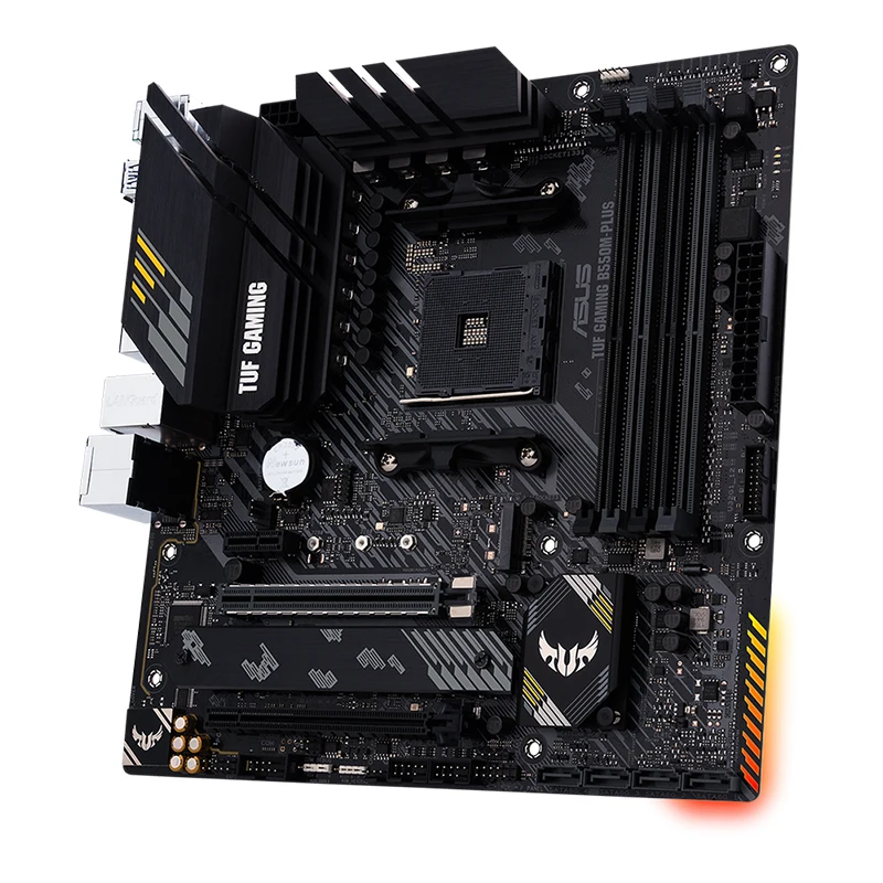 Usado asus tuf gaming B550M-PLUS placa-mãe soquete am4 ddr4 para amd b550m b550 original desktop pci-e 4.0 m.2 placa-mãe