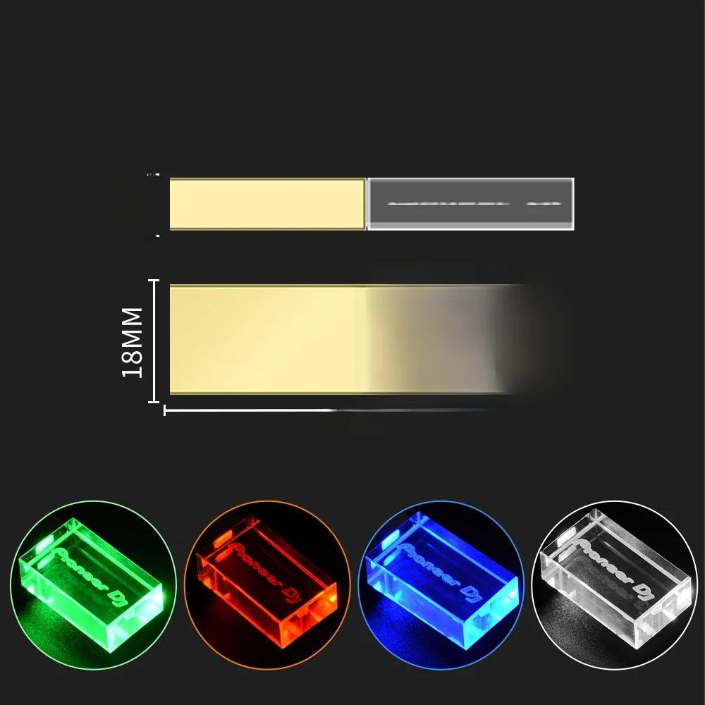 JASTER Pioneer DJ Crystal clé USB 128GB clé mémoire haute vitesse 64GB couvercle argenté clé USB 32GB capacité réelle disque U 16GB