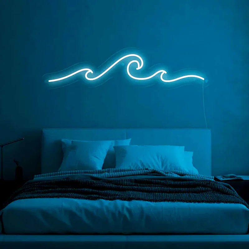 Wave Neon Sign, LED Neon Sign, Wall Decor, Wall Sign, Sea Ocean Neon Light, Water Neon Sign, Nature Neon Sign, Bedroom Decor