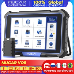 NEW MUCAR VO8 Professional OBD2 Scan Tool OEM Full Systems Diagnosis ECU Coding Bi-directional Control 34 Reset Services Global