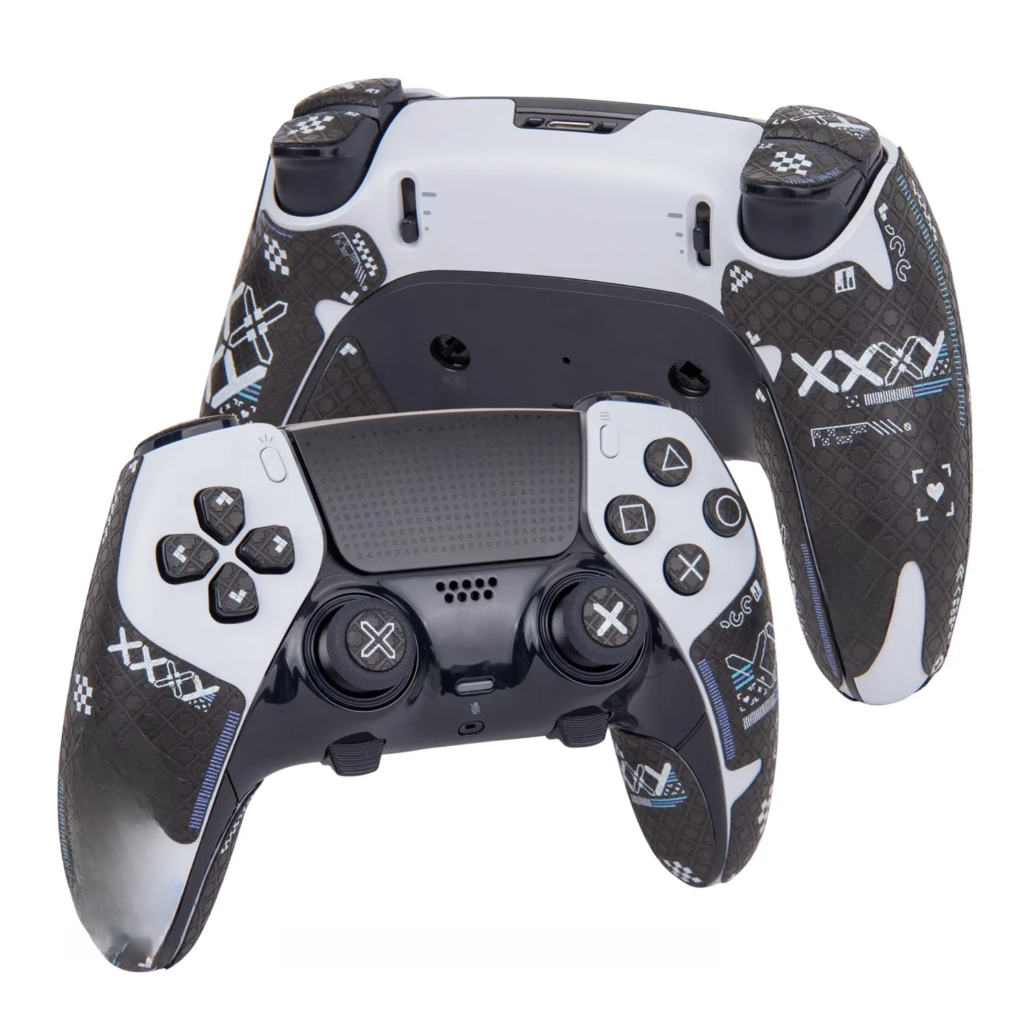 FINALORD-Bandes coordonnantes pour manette, compatibles avec Playstation 5, poignée à double fouet, boutons et déclencheur, impression croisée, noir