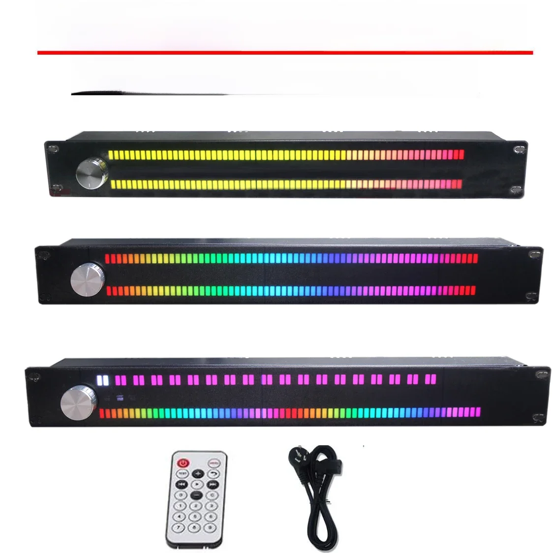 1U/1.5U wskaźnik poziomu muzyki 128 pełnokolorowy LED spektrum muzyki cyfrowy wyświetlacz nastrojowe światło sygnał audio melodia lampa rytmiczna — zdjęcie 2