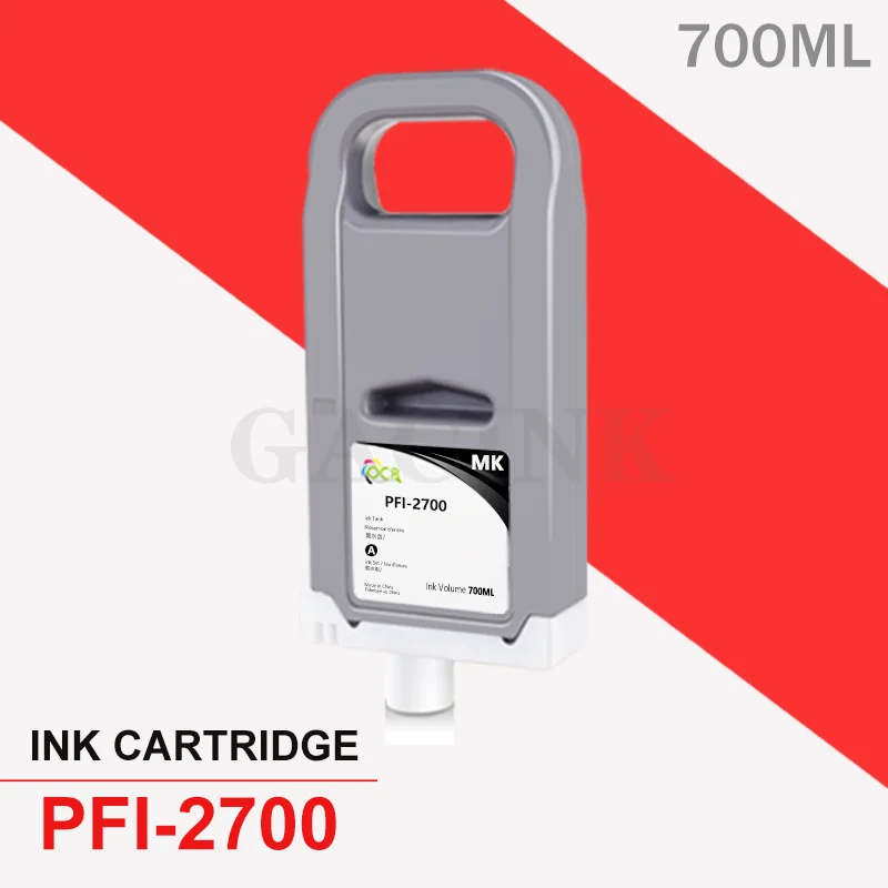 PFI2700 cartouche d'encre PFI-2700 Compatible pour IL imagePROGRAF GP-4000 GP-2000 GP-4600S GP-6600SPrinter avec 700ML encre pigmentée