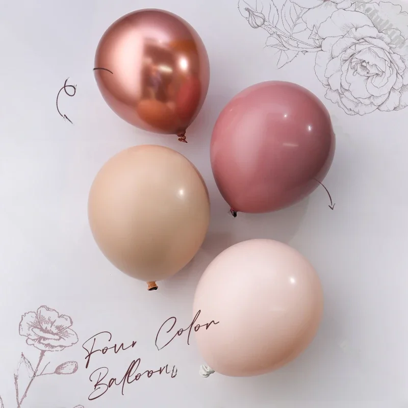 5/10/12/18 pouces doublés ballons décoration Double Blush nu poussiéreux Rose or Rose ballon guirlande arc Kit bricolage bébé douche décor