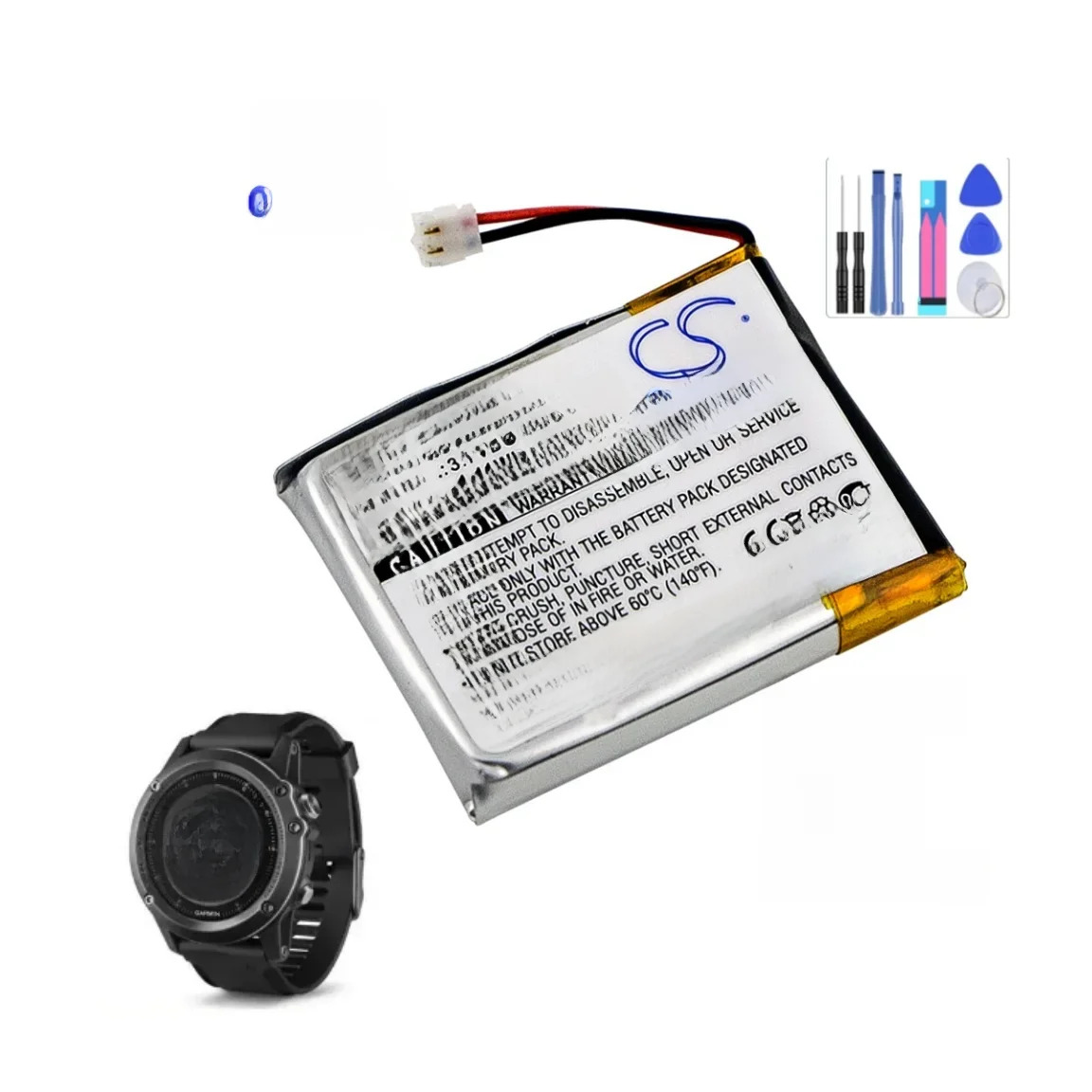 Smartwatch Battery For Garmin 361-00034-02 Fenix 3  Fenix 3 HR Capacity 300mAh / 1.11Wh Color Black Type  Li-Polymer  3.70V