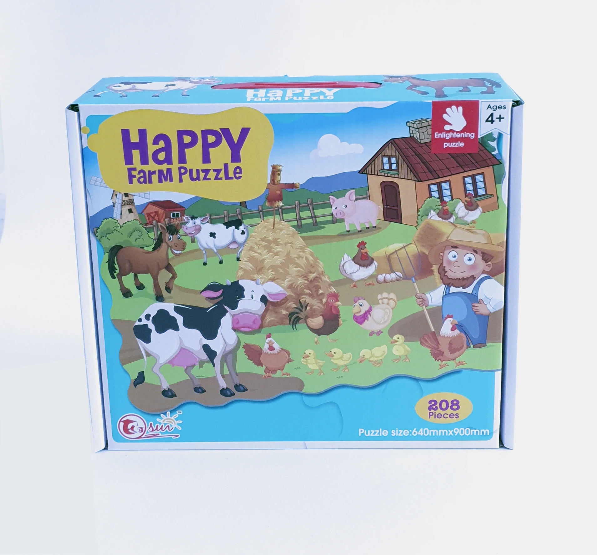 208-piece puzzle toys for children: Farm memory Visual thinking logic