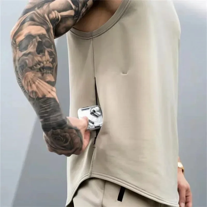 Męska marka Gym Stringer Tank Top męska kamizelka do kulturystyki bawełniana koszula bez rękawów kamizelka fitness podkoszulek odzież sportowa koszulka bez rękawów do ćwiczeń — zdjęcie 2