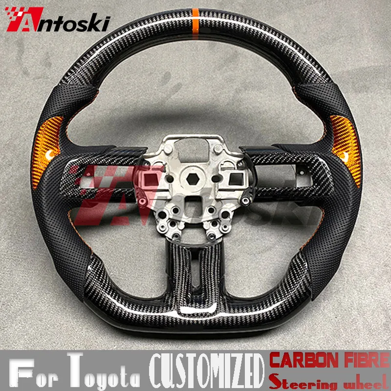 Customized stylized carbon fiber steering wheel for Ford Mustang Sport Wheel 2015-2022 Alcantara leather sport