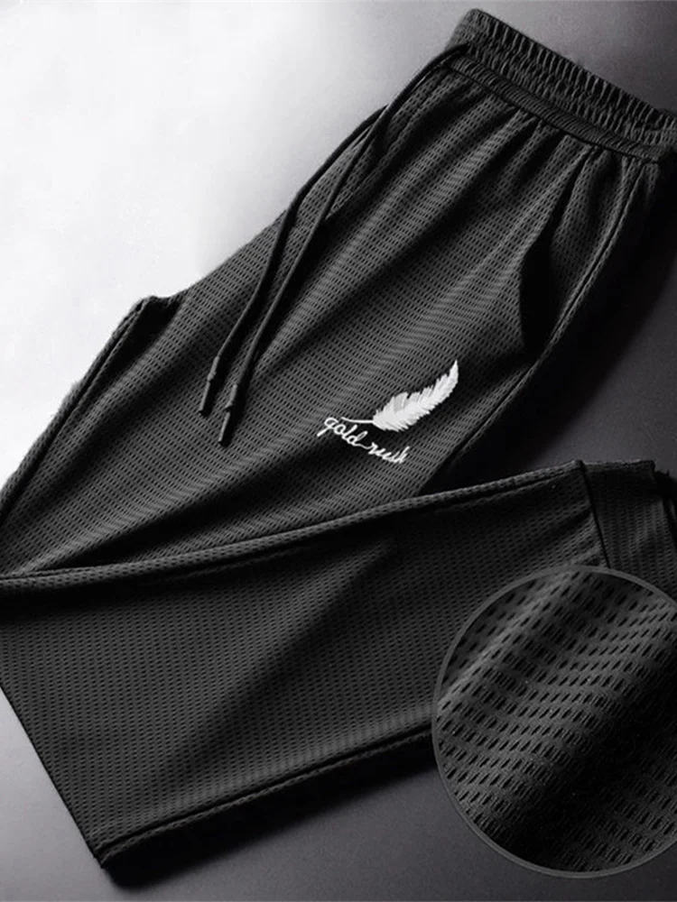 Mannen Mode Snelle Droge Broek Lichtgewicht Wandelen Jogging Hardloopbroek Ademende Workout Gym Enkel Gebonden Atletische Broek