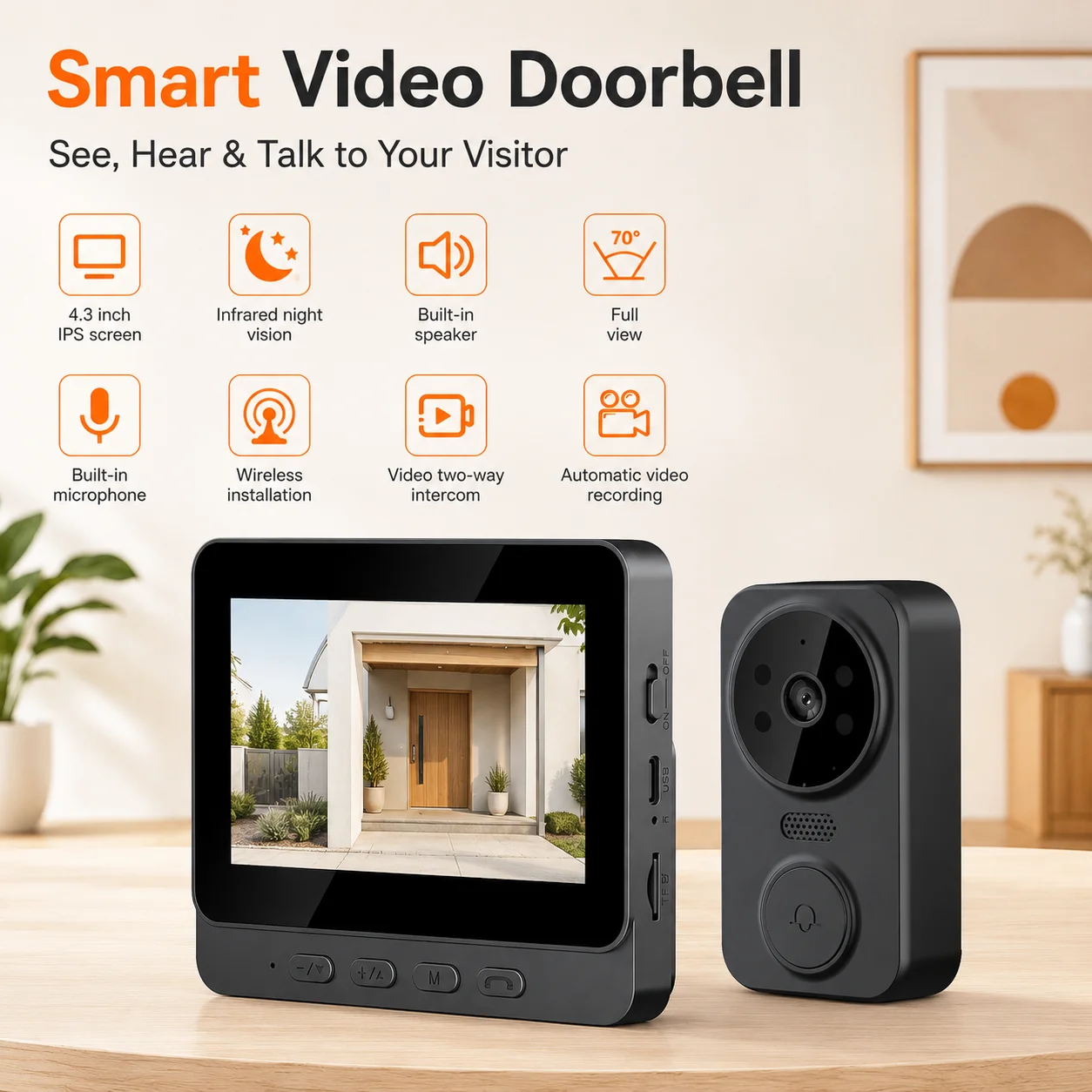 43-inch-wireless-video-doorbell-camera-hd-indoor-monitor-two-way-intercom-night-vision-rechargeable-door-bell-32gb-64gb