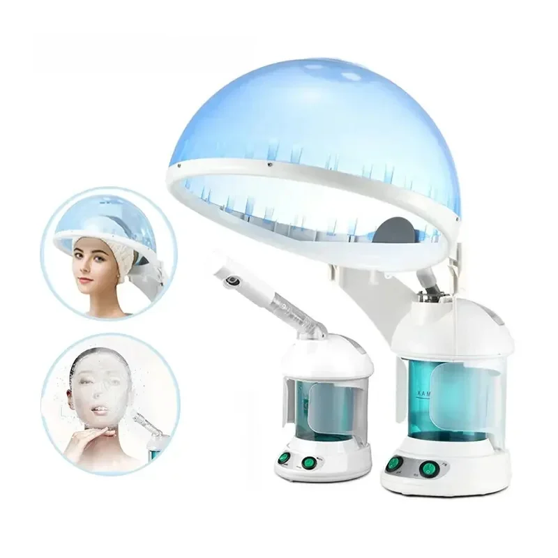 Wielofunkcyjny parowiec do twarzy 2 w 1. Hot Mist Hair Ozone Vaporizador Nawilżający twarz SPA Sauna Pielęgnacja skóry Domowy salon Atomizer — zdjęcie 2