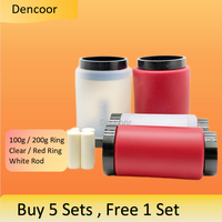 One Set 100g / 200g Emax Press Rod Embedding ring Clear Red Push Rod Round Frame Casting Dental Lab Material