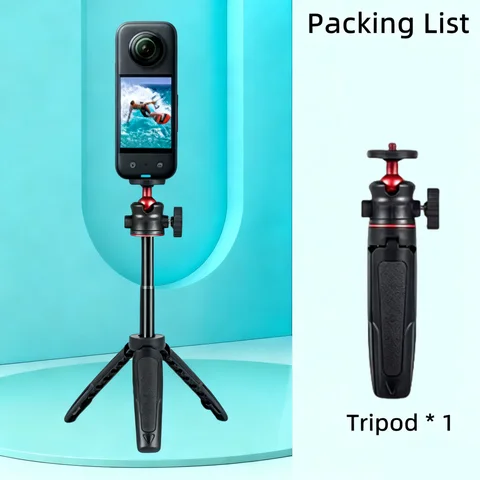 For Gopro Vlog Tripod Foldable Tripod Mini Portable Monopod for Go Pro Hero 11 10 8 7 Black Session Osmo Action Camera Accessory
