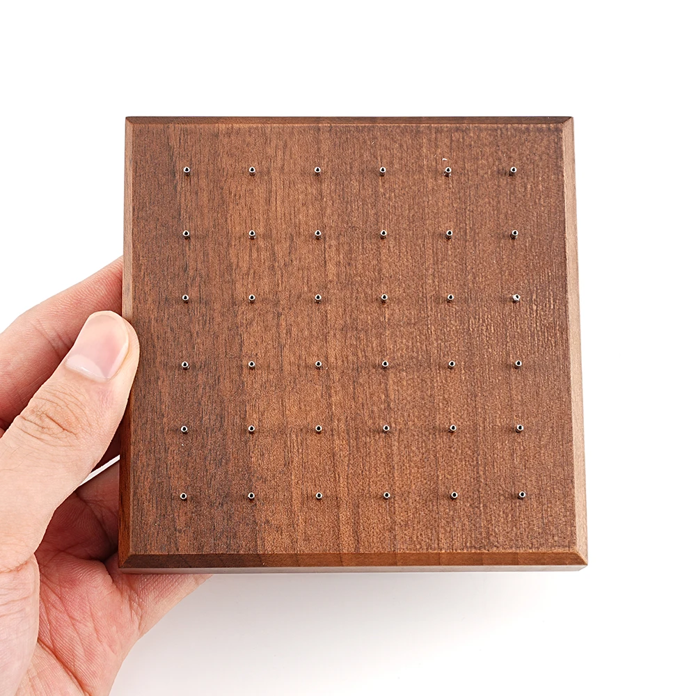 Black Walnut Solid Wood Display Stand for 16G 14G Piercing Jewelry Modern Display Holder with 36 Holes