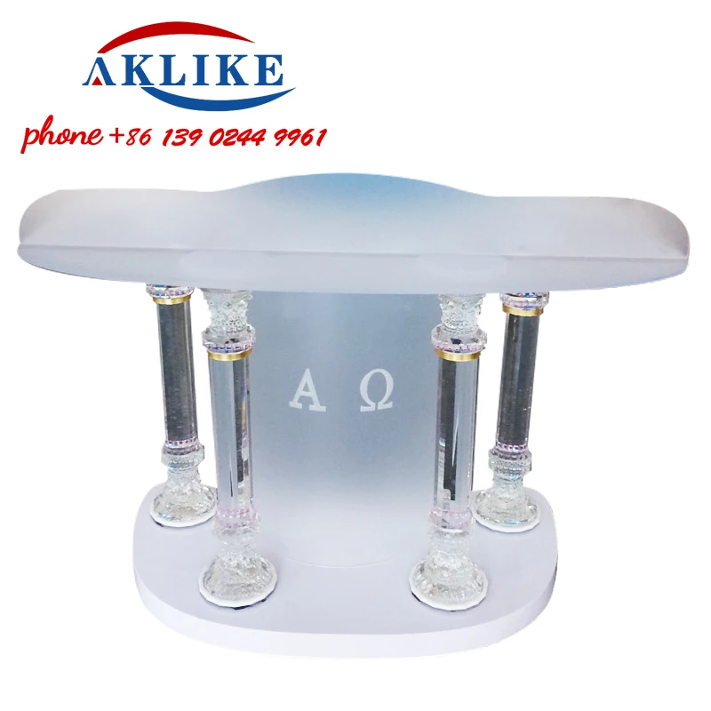 Clear Lectern Podium Crystal Pulpit Hot Sale Curved Acrylic Church Rostrum Glass Podium Modern Design Platform Free Shipping