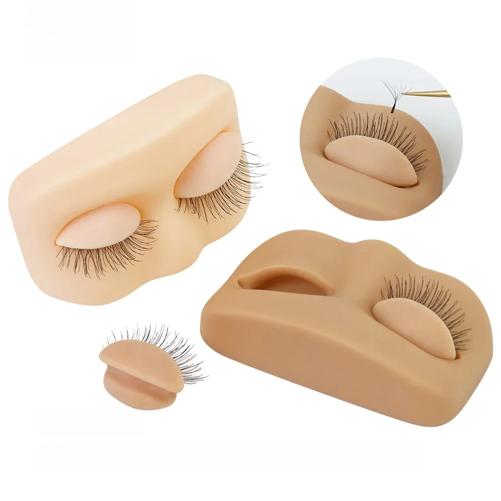 GLAMLASH Mini Lash Flat Model Head Praktyka przedłużania rzęs Głowa treningowa ze zdejmowanymi wymiennymi powiekami — zdjęcie 2