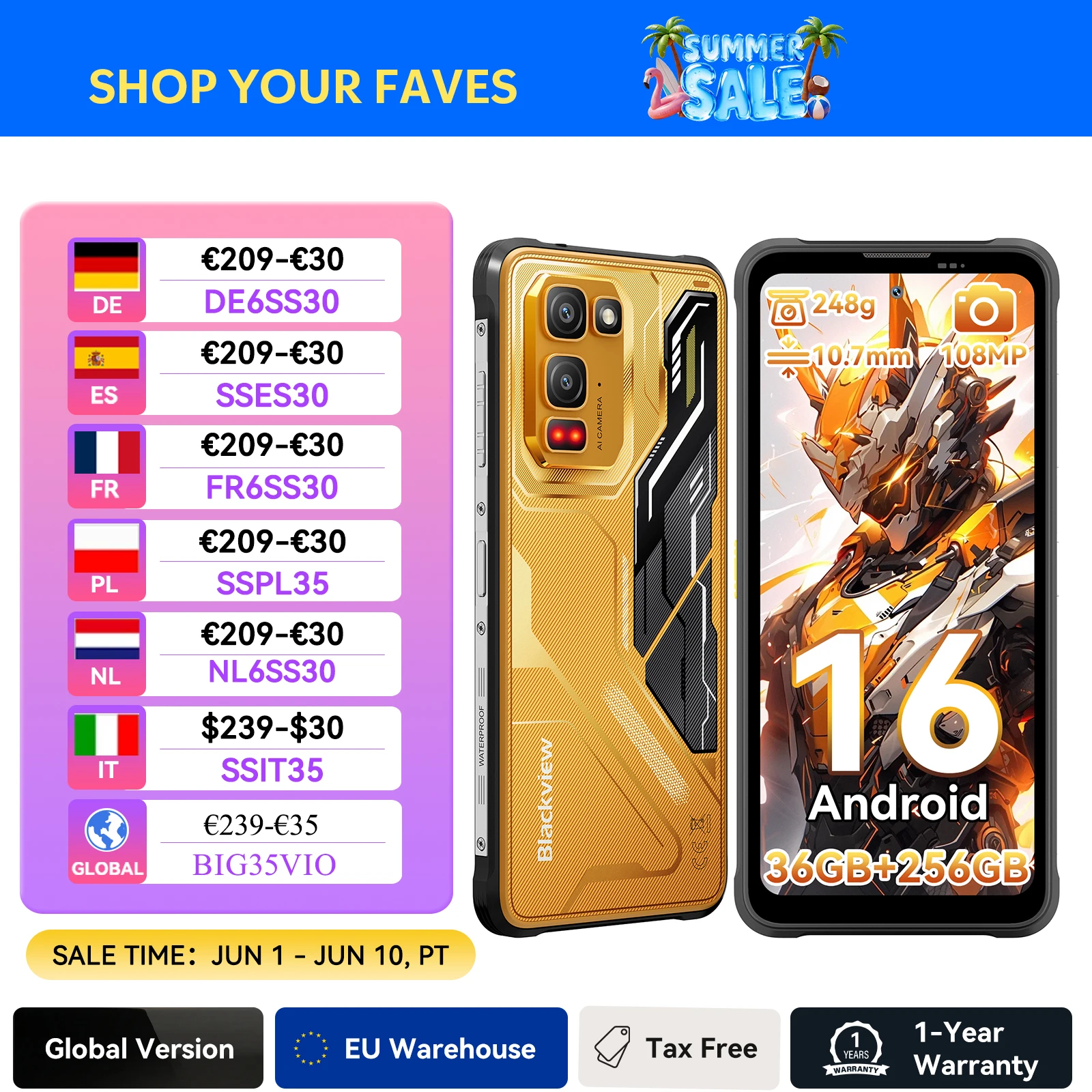 【World premiere】Blackview Fort 5 Rugged SmartPhone 6.78-inch 2.4K Display Imaging Flagship 108Mp Camera 2W BOX Speaker Cellpho