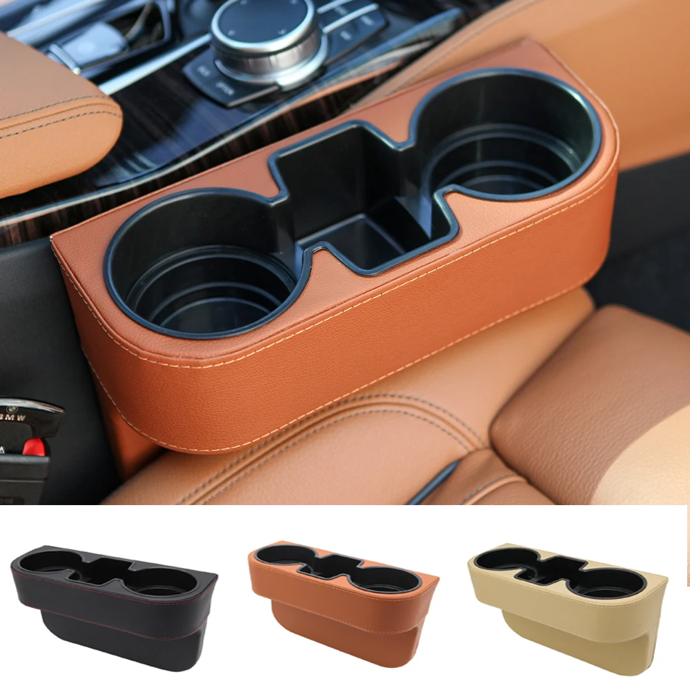 Emnoble Car Leather Cup Holder Tratside Pocket Car Benz BMW Geneva Niche Car Cup Holder 