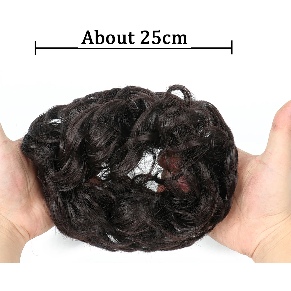 Parrucca per capelli sintetici ciambella ondulata in gomma elastica Scrunchie pezzi per capelli estensione per capelli da donna fascia riccia