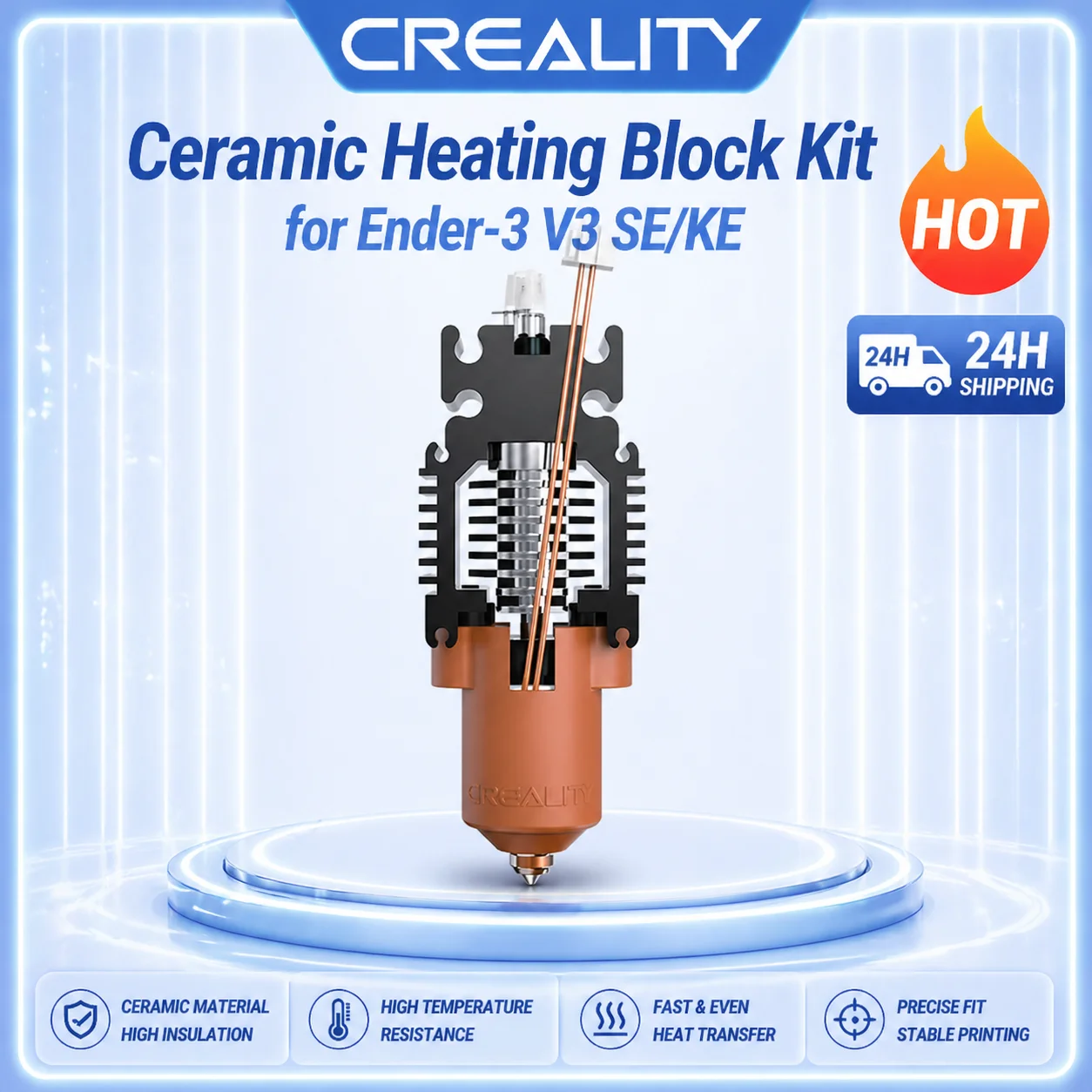 Creality Ender-3 V3 SE/KE Ceramic Heating Block Kit-Quick-swap Nozzle Kit 60W High Flow Printing Original 3d Printer Parts
