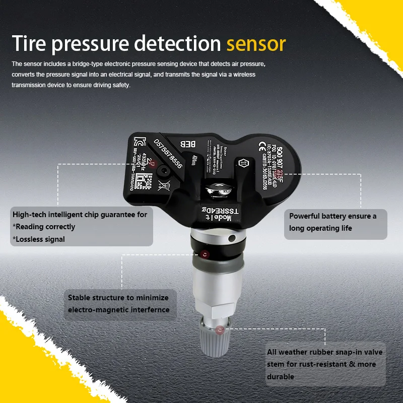 1/4PCS Tire Pressure Monitor System Fit for Audi A3 A6 A7 A8 RS5 6 Skoda Volkswagen Porsche Replacement For 5Q0907275 5Q0907275B 3