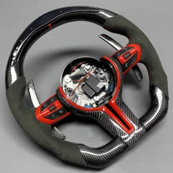 For BMW F30 F31 F34 X1 X2 X3 F25 F32 F33 F36 F48 F39 F49 F10 F11 F07 Carbon fiber steering wheel custom LED display sports style