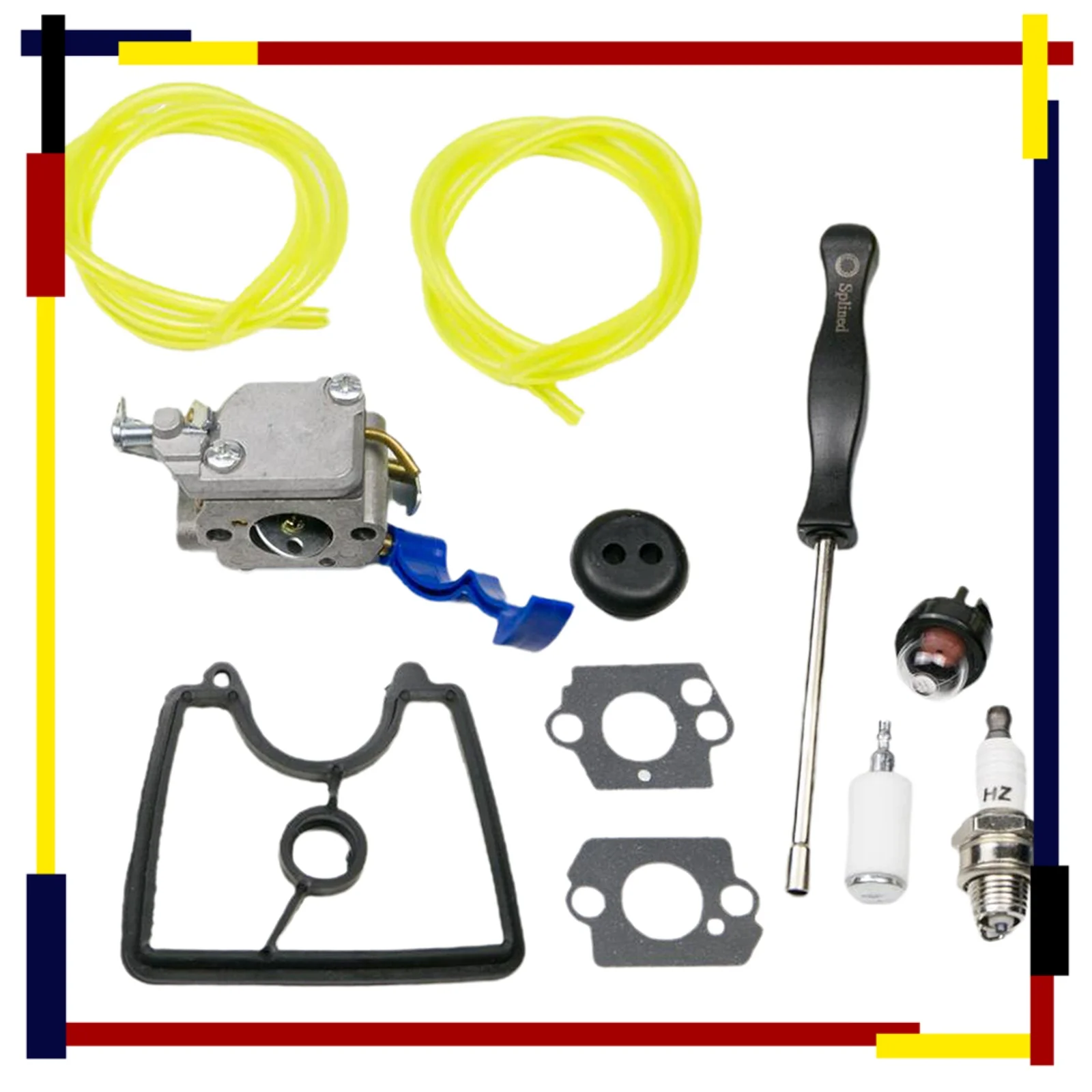 

10 шт. карбюратор с заменой инструмента регулировки подходит для Husqvarna 125B 125BX 125BVX воздушный фильтр свеча зажигания топливный фильтр топливная линия