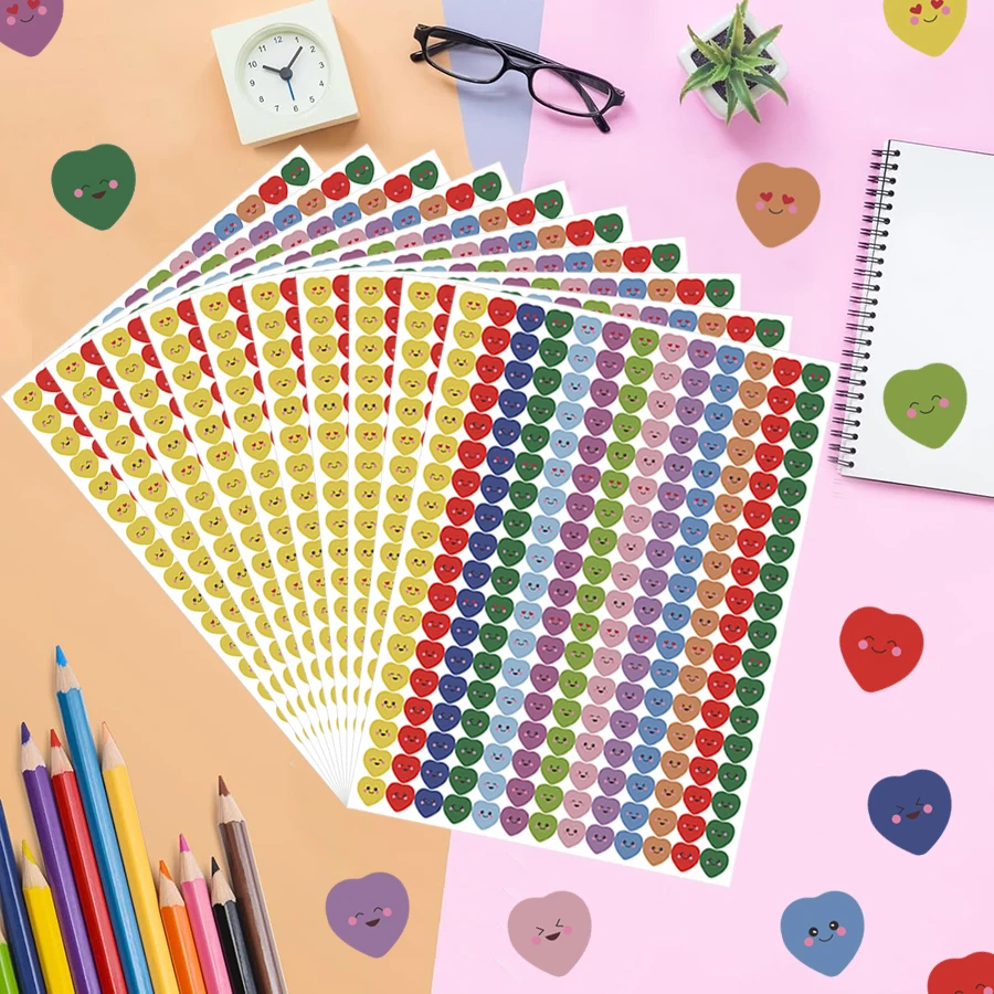 1170 Pcs Mini Heart Face Stick - Art Craft Journals 评论和价格