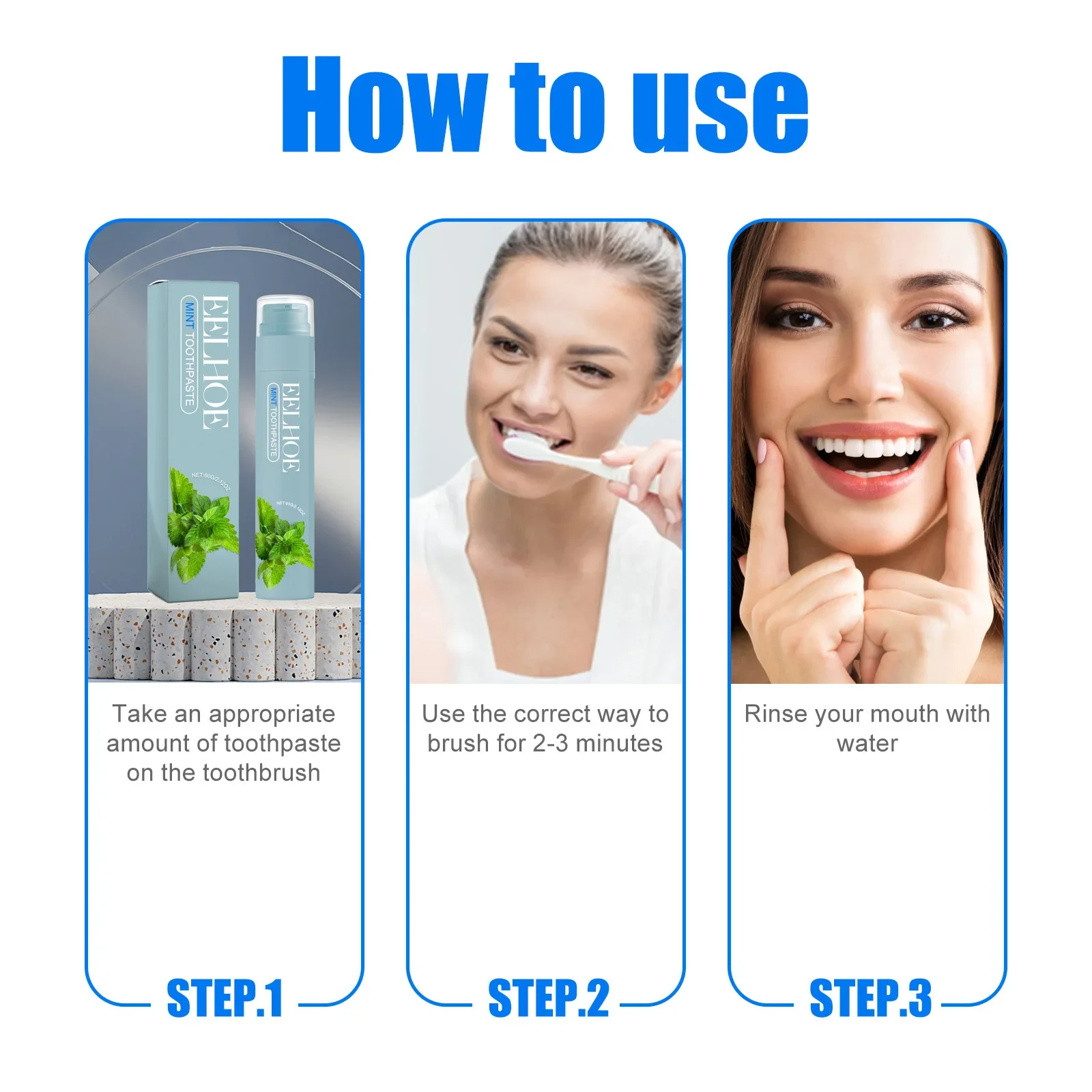 Eelhoe Whitening Tandpasta Tand Vlek Remover Orale Geur Verwijderen Frisse Adem Schoon Mondholte Tanden Verheldering Tandpasta